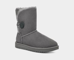 UGG Kids Bailey Button Boots – Grey, Cozy & Stylish Winter Footwear