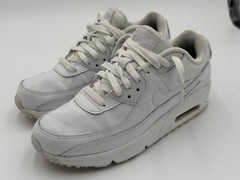 Size 7 Y – Nike Air Max 90 Leather Triple White – CD6864-100