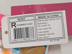 (Mismatched Color): Roxy Kids Tie Dye Flip Flop Sandals Youth Size 1 Sample