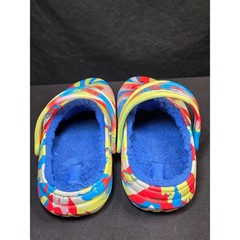 Crocs Kids Classic Fur Lined Clog Marbled Red Blue Yellow Fuzzy Shoes Size J3