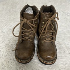Justin Boots Kids Size 1D Brown Original Work Lace Up Leather Western Chunky
