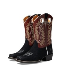 Ariat Toddler Kid’s Cutter Toe Derby Monroe 8″ Western Boots Black Roughout/Crim