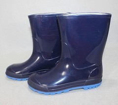 Toddler Rain Boots 11-12 Navy Blue Rubber Pull On Boys Girls Unisex Kids