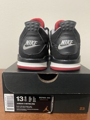 Jordan Air Jordan 4 Retro PS Kids Sneaker 13.5 Black/Red/Gray Leather