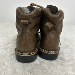 Justin Boots Kids Size 1D Brown Original Work Lace Up Leather Western Chunky