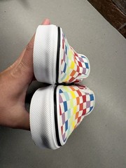 Vans “Off The Wall” Classic Slip-On Sneakers Kids Size 11 Rainbow Checkerboard