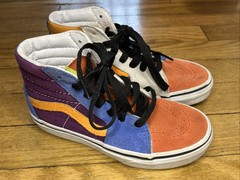 Vans Sk8 Hi Zip Mix & match Casual Suede/Canvas Sneakers Kids Size 13.5