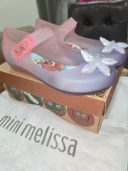 Mini Melissa Little Mermaid Mary Jane Flats Purple/Pink US 12 EU 30 Hook & Loop
