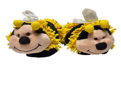 KIDS ONE SIZE Fuzzy Yellow Black Bumble Bee Slipper Clog For Ages 3 and up!