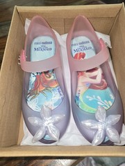 Mini Melissa Little Mermaid Mary Jane Flats Purple/Pink US 12 EU 30 Hook & Loop