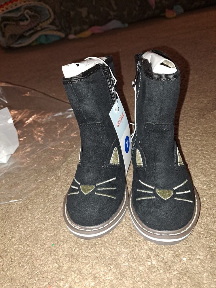 Toddler Pip Zipper Shearling Style Boots – Cat & Jack™ Black