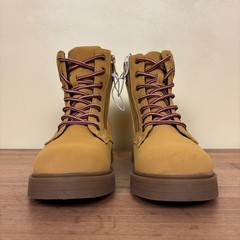 STEVE MADDEN JJumble Combat Boots Tan Kids Size 2 Side Zip Lace Up Low Heel