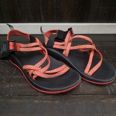 Chaco ZX1 Ecotread Kids Size 4 Orange Red Yellow Sandals Fabric Upper Strappy