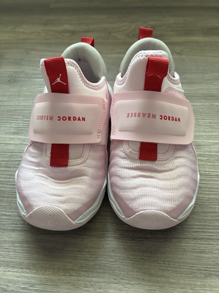 Jordan 23/7 Unisex Toddler Pink/White/Red Mesh Low Top Hook & Loop Sneakers