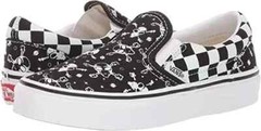 Vans Classic Slip-On (Glow Alien) Black/ True White Kids Skate Shoes Canvas
