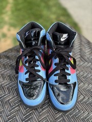 Nike Dunk High GS Sneakers Black Blue Pink 2007 Size 5.5Y 308319-033