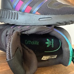 Adidas Multix Black Rainbow Gradient Sneakers Kids Size 9K HR1222