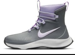 Nike Binzie Rain Boots Shoes GS Smoke Grey Violet Frost Size 5Y BQ5380003 NWOB