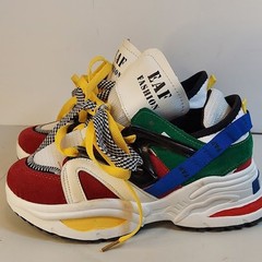 EAF Fashion Multicolor Chunky Platform Sneakers Womens Size 6.5 Streetwear Red