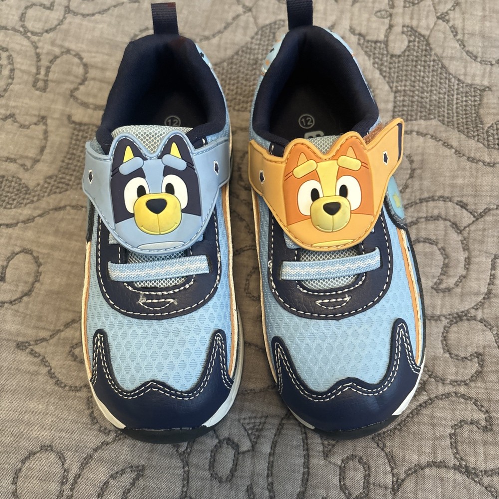 Ground Up Bluey Bingo Toddler Sneakers Blue Orange Kids Size 12 NWT