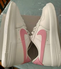 Nike Force 1 Low Lace (PS) White/Pink Rise (IF1673 124) Size 2.5Y