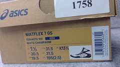 Size 1.5 – Asics Matflex 7 GS Kids White/Champagne 1084A013-100