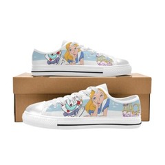 Alice in Wonderland Custom Canvas Sneakers Low Top Shoes For Kids