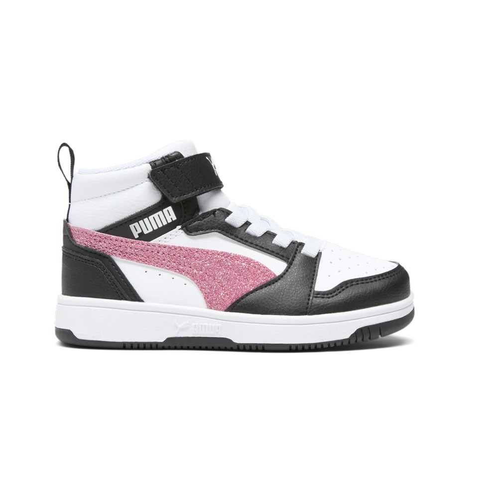 PUMA Rebound V6 Mid Glitz Perforated High Top Toddler Girls Size 3.5 M Sneakers