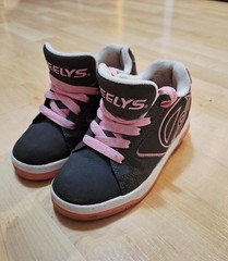 Heelys Propel 2.0 Wheeled Skate Shoes – Kids Size 1 Gray & Pink
