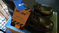 Genuine Black Leather Ad Tec Non Metallic Safety Toe Casual Boot YOUTH SIZE 4