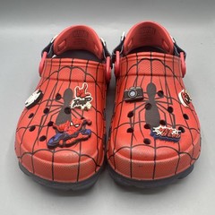 Marvel Crocs Kids Marvel Spider-Man Clogs Red Black Jibbitz Charms Youth Size 1