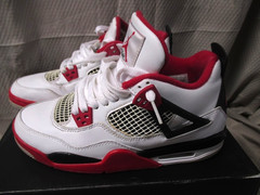 Jordan 4 Retro GS Fire Red Sneakers 408452-160 | Youth Size 6.5