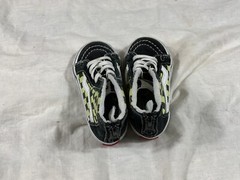 VANS ZIP UP SKATER CHECKERBOARD SHOES BLACK GREEN THUMBS UP SIZE TODDLER 5 JJ