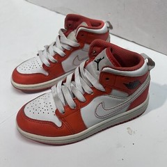 NIKE Air Jordan 1 Mid Shoes Kids 12C Electro Orange Sneakers Athletic DM4229-800