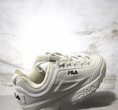 FILA DISRUPTOR II KIDS SNEAKER WHITE/PCT/VRED FW02945-111 Size 6 38.5