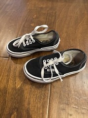Vans Classic Authentic Canvas BLACK/WHITE Toddler Size 10.5