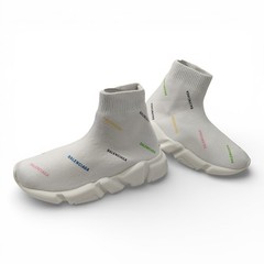 Balenciaga Youth White Multi Logo Speed Sock Sneakers Size EU 23 24 NWB 0003