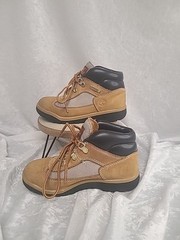 Timberland 15845 Kids Brown Leather Lace-Up Waterproof Wheat Nubuck Boots US 2 M