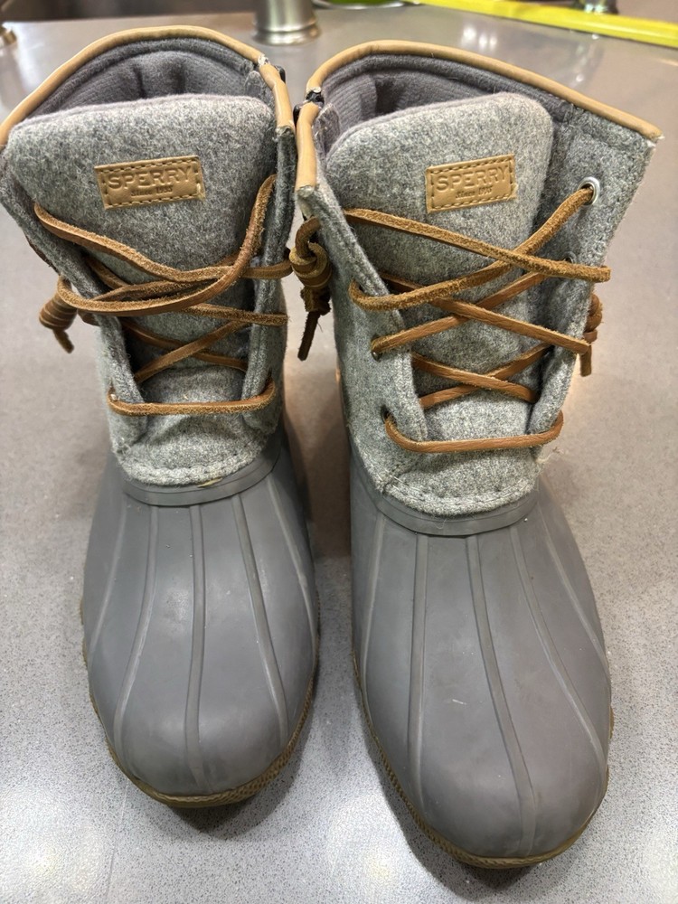 Sperry Kids Footwear Saltwater Boot Rain, Grey, 3 US Unisex Big Kid