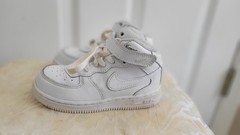 Nike Air Force 1 Mid Shoes Triple White Toddler Sneakers 314197-113- SZ 9 C