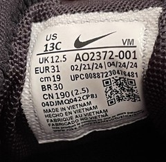 NIKE AIR MAX 270 (PS) BLACK / WHITE PRE SCHOOL AO2372 001 Size 14c