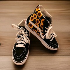 VANS SK8 Hi US Size Juniors 3.5 Sunflower Hightop Lace Up Shoes (EU 34.5) UK 2.5