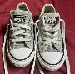 Converse All Star Chuck Taylor Low Top Silver Sparkle Kids US 11