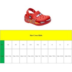 Red Crocs Lightning McQueen Kids Light-Up Clog Slip-On Sandals Shoes