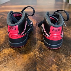 Nike Air Jordan 2 Retro BT Black Varsity Red 395720-002 Toddler Kids Size 10C