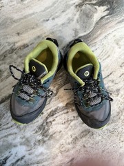 🏔️Merrell Moab Speed Low Waterproof Hiking Shoes Deep Green/Black Kid Sz:10.5
