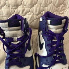 Nike Dunk High Men’s High Top Sneakers Purple/White Lace-Up Size 7Y