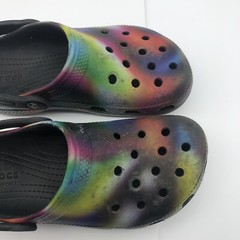 Crocs Classic slip on clogs tie dye kids sz 13 casual beachy water outdoors shoe