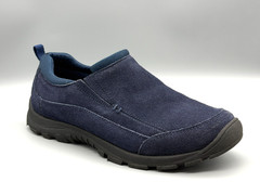 Lands End Blue Suede Leather Slip On All Weather Moc Shoes Youth 5W