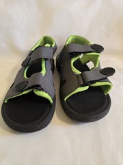 RBX Kids Gray & Neon Green Double Strap Sandals (Walking, Water & Hiking) Size 3
